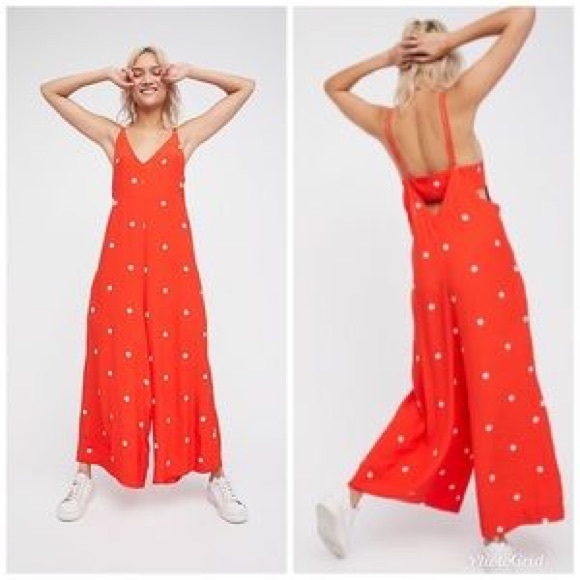 free people polka dot jumpsuit